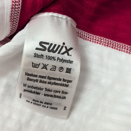 T-shirt Running Femme SWIX Race X XL Noir Blanc Rouge Technique