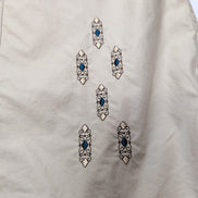 Chemise Chaps Ralph Lauren Manches Courtes Crème Coton Cuba Café Taille XLT