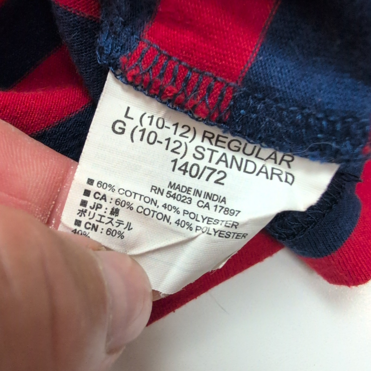 T-shirt Old Navy Enfant M Bleu Marine Rouge Rayé Manches Longues 100% Coton
