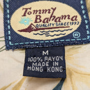 Chemise Hawaïenne TOMMY BAHAMA Beige & Vert Motifs Fleuris - Taille M