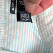 Chemise Ralph Lauren Classic Fit 15.5 M L Oxford Rayures Turquoise manches long