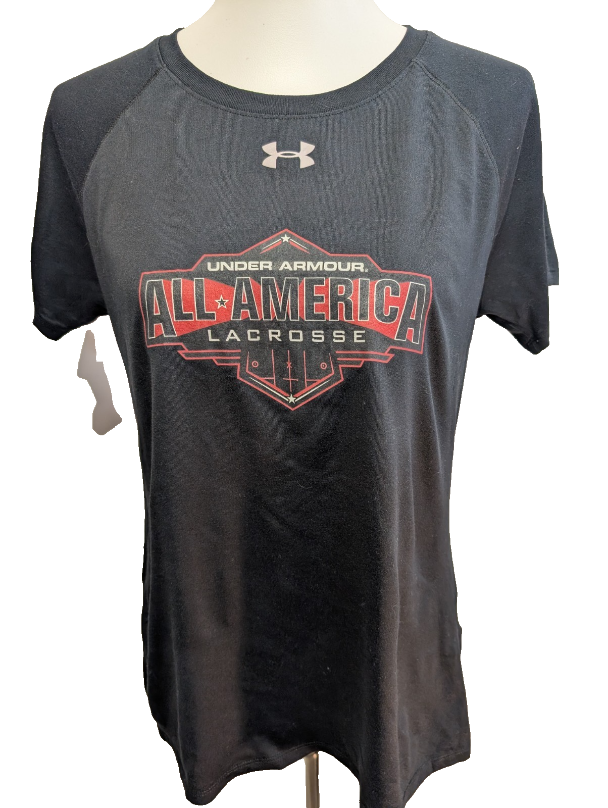 T-shirt Under Armour All America Lacrosse Femme Noir Taille S Vintage