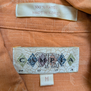 Chemise Hawaïenne Campia Rayon Orange Pâle Motifs Palmiers - Taille M