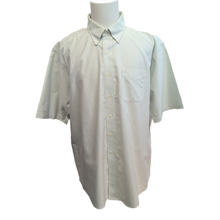 Chemise L.L. BEAN Homme XXL Vert Clair à Rayures Manches Courtes Poche
