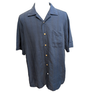 Chemise Hawaïenne Batik Bay Rayonne Bleu Boutons Gravés XL