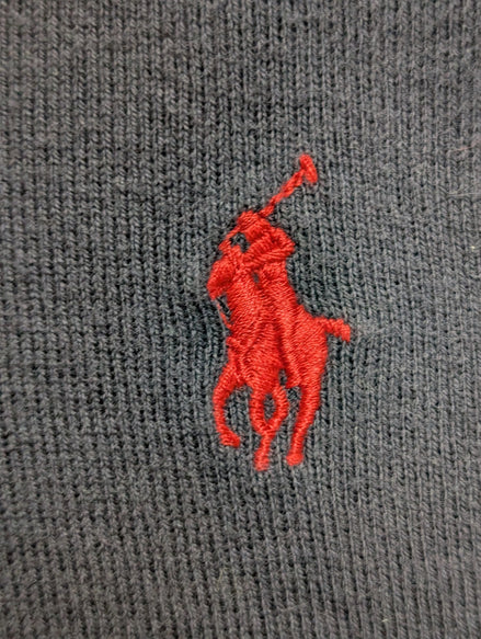 Pull Polo Ralph Lauren Bleu Marine Logo Rouge - 100% Coton Pima - Taille L