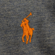 Polo manches courtes Polo Ralph Lauren XL bleu chiné logo orange Pima Soft Touch