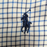 Chemise Ralph Lauren Ellington Homme M Blanche Carreaux Bleu Noir