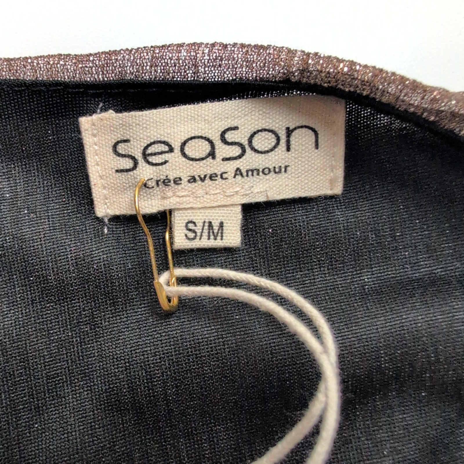 Robe SAESON S/M Longue Brillante Voile Manches Longues Neuve Étiquette