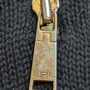 Pull Lauren Ralph Lauren femme S noir 100% coton col zippé boutons dorés