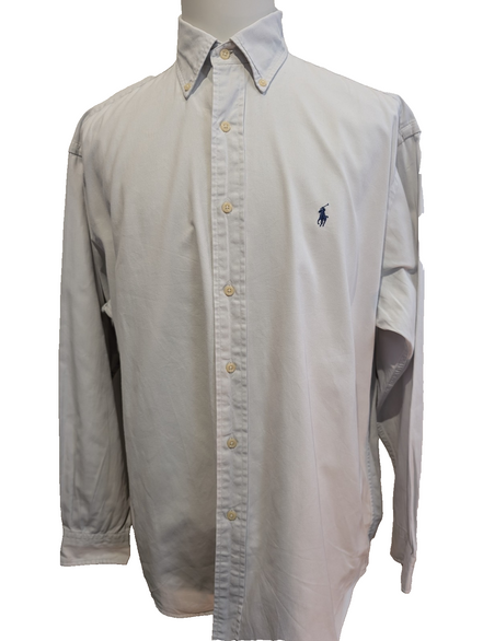 Chemise Ralph Lauren USA Blake L Blanche Vintage Shirt Button Down Coton 3142
