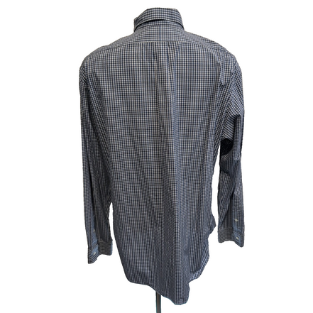 Chemise Ralph Lauren XL Classic Fit Bleue Carreaux Coton Made in Hong Kong