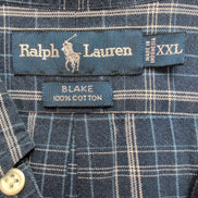 Chemise Ralph Lauren Blake 2XL Carreaux Bleu Marine Coton manches courtes