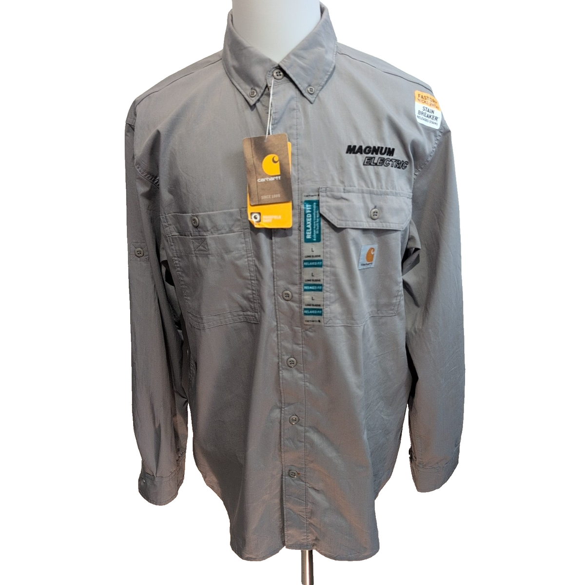 Chemise Carhartt Force L neuve gris technique manches longues outdoor