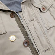 Marc O'Polo Veste Blouson Coton Crème Beige M Capuche Col Field Jacket | 313BSR