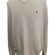 Pull POLO Ralph Lauren - Blanc Cassé - Logo Marine - Taille XL/XXL