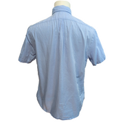 Chemise Ralph Lauren Slim Fit L Chambray Oxford Bleu Logo Marron manches courtes