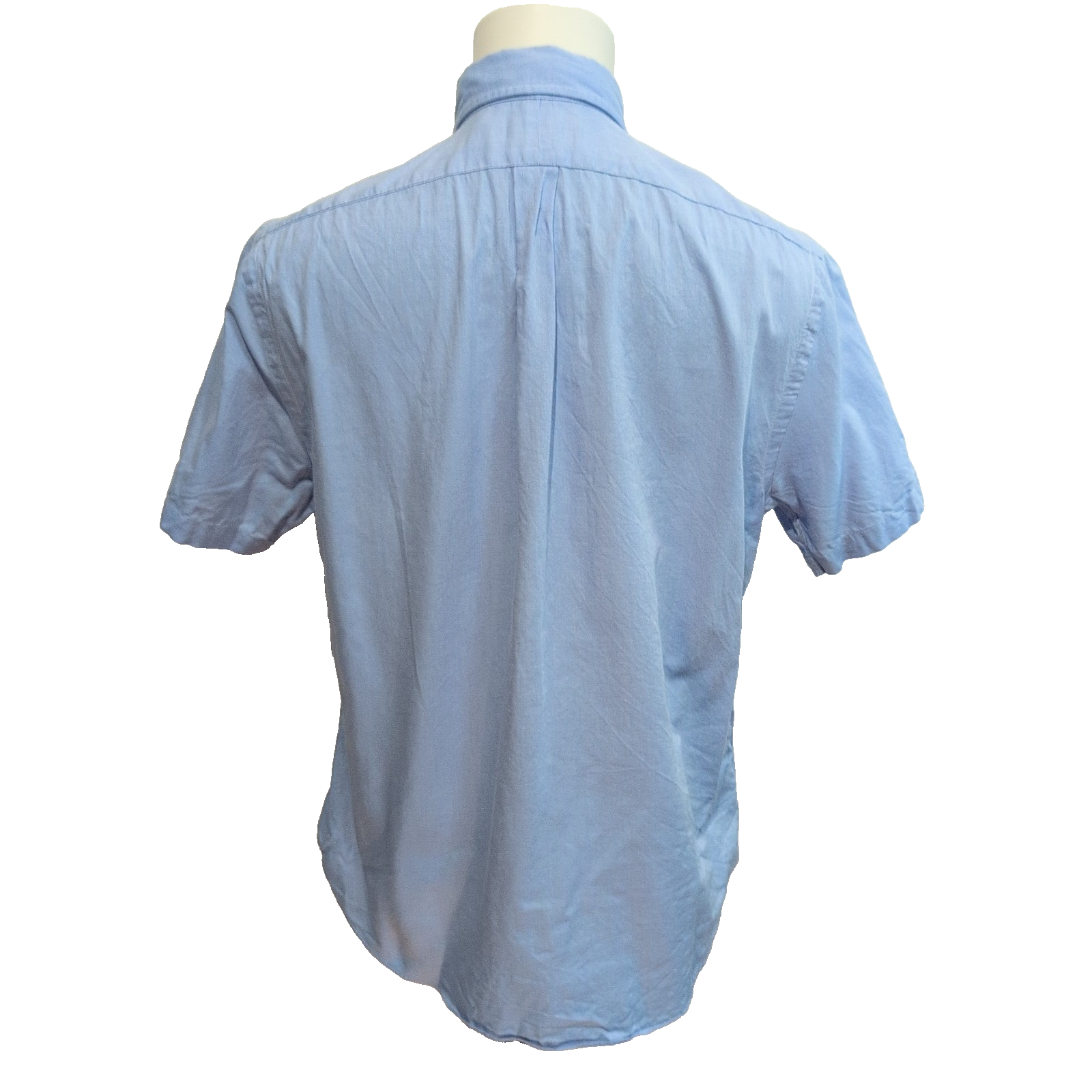 Chemise Ralph Lauren Slim Fit L Chambray Oxford Bleu Logo Marron manches courtes