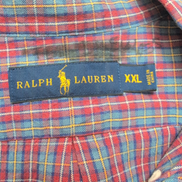 Chemise Ralph Lauren XXL Oxford rouge bleu carreaux logo marine