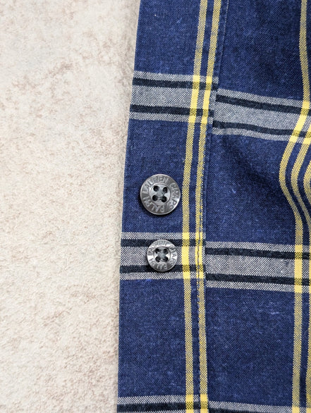 Chemise shirt Chaps Ralph Lauren L carreaux bleu jaune coton button down