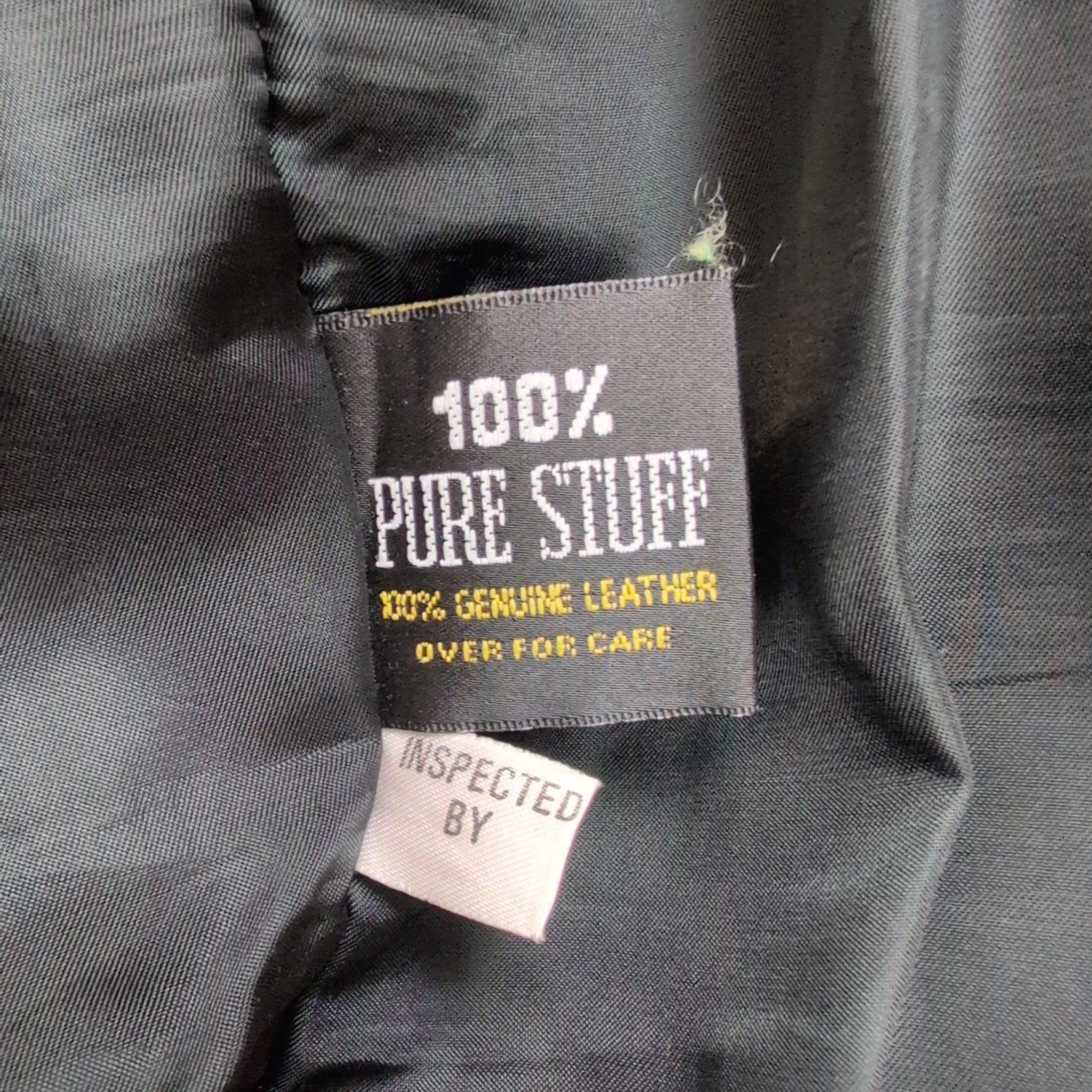 Blouson Cuir XL Bomber Aviateur Pure Stuff Noir Vintage 90s Veste Oversize |53c