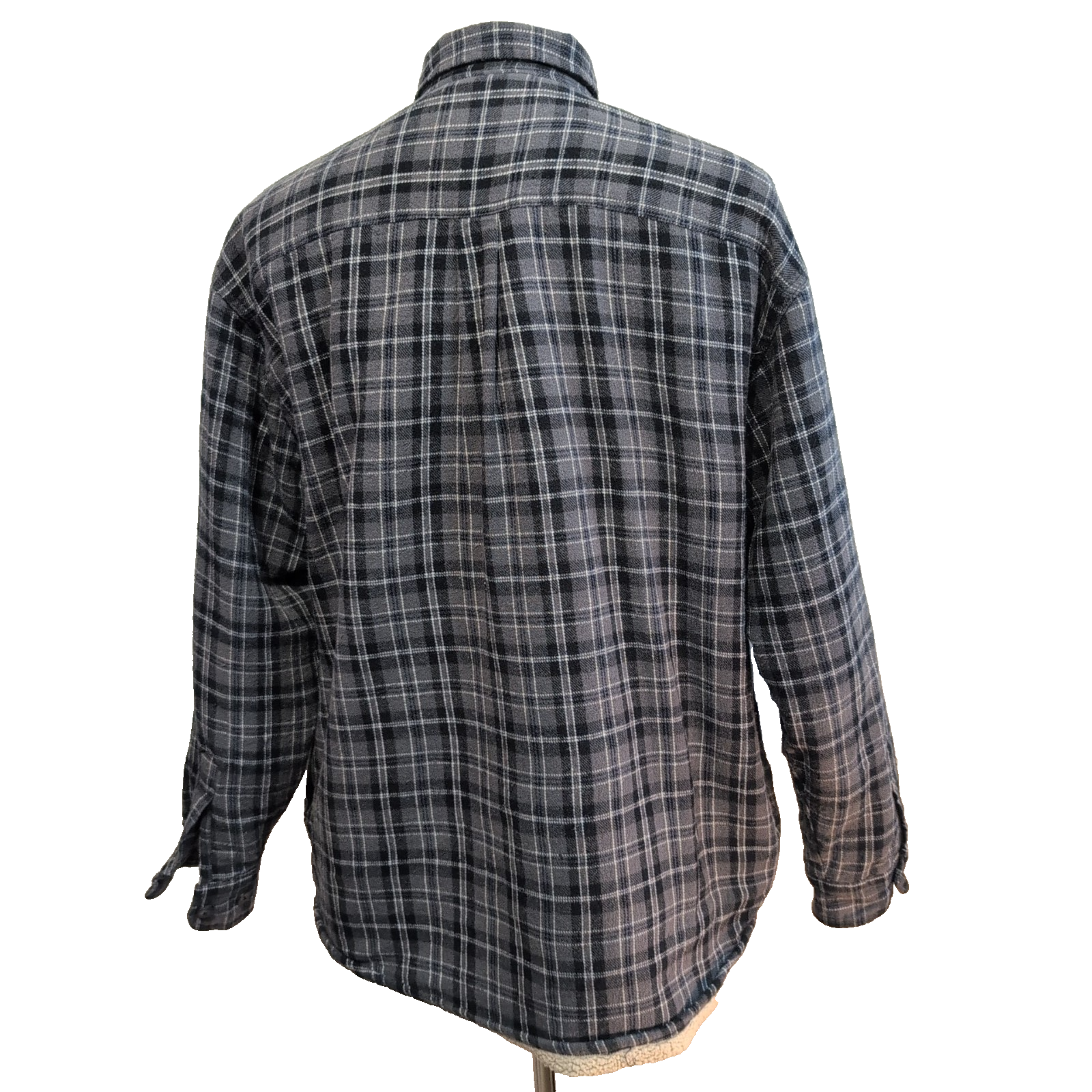 Surchemise Levi's Vintage Flanelle Carreaux Gris / Noir Doublée Sherpa Taille XL