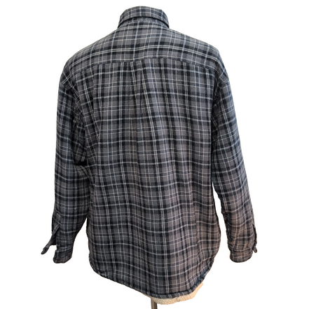 Surchemise Levi's Vintage Flanelle Carreaux Gris / Noir Doublée Sherpa Taille XL