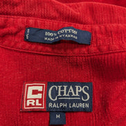 Chemise CHAPS rouge uni manches courtes taille M logo brodé 1 poche homme