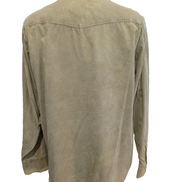 Chemise Western T.L Velours Côtelé Crème MO55 ISSUE Boutons Nacrés Vtg