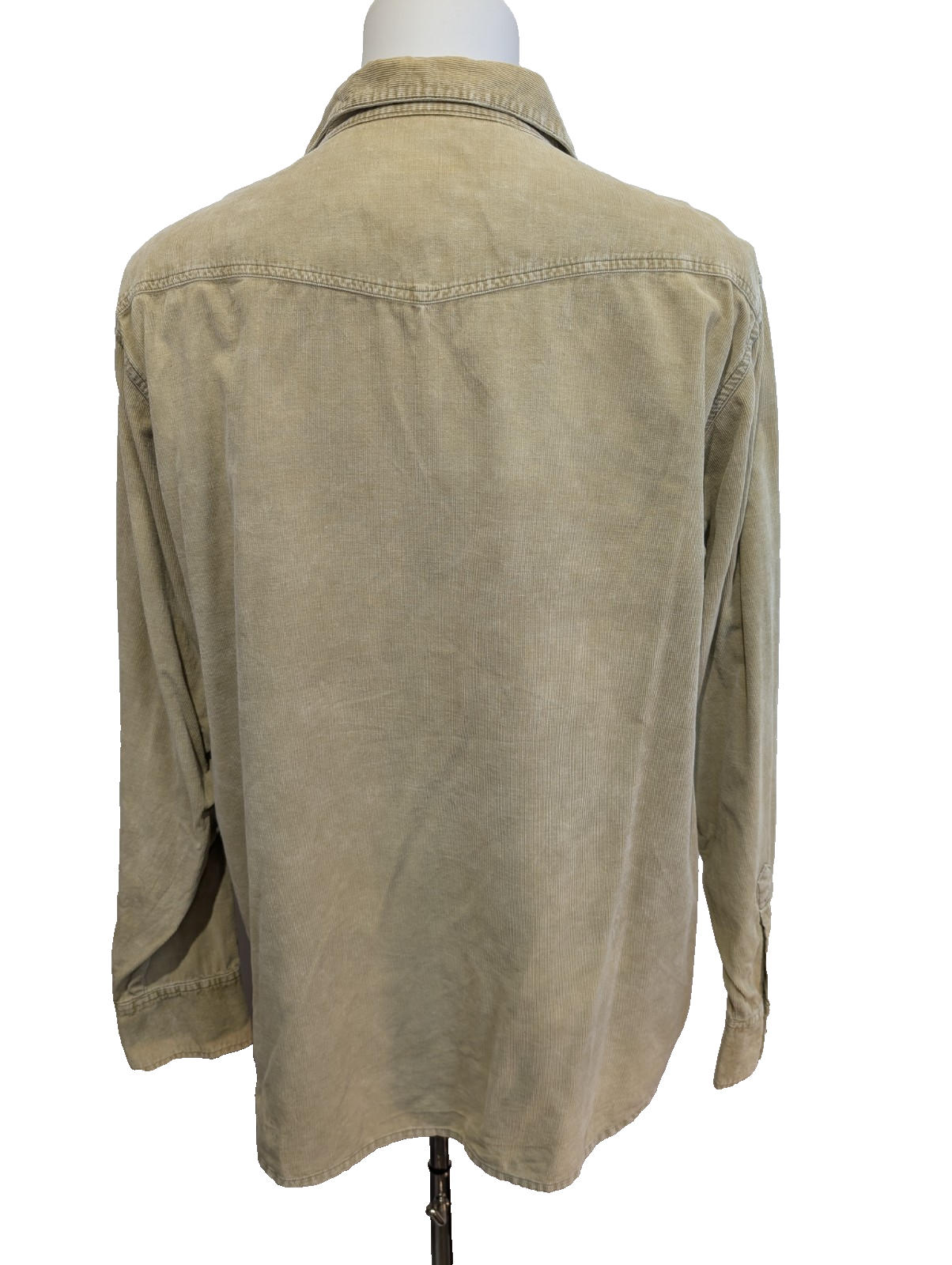 Chemise Western T.L Velours Côtelé Crème MO55 ISSUE Boutons Nacrés Vtg