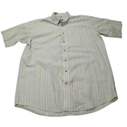 Chemise L.L. Bean verte à rayures manches courtes taille L #29e