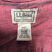 Chemise L.L. Bean rouge à carreaux noirs manches courtes taille XXL #138e