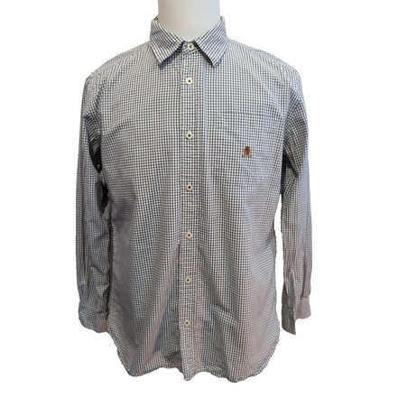 Chemise Tommy Hilfiger à Carreaux Bleu Foncé et Blanc 1 Poche - Taille L