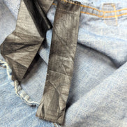 Chemise Zara Man western L denim bleu boutons pression manches longues