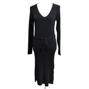 Robe Vero Moda XL Noire Maille Ceinture Manches Longues Neuve Étiquette