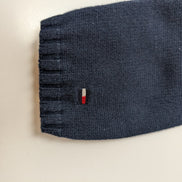 Pull Tommy Hilfiger Femme Rare Col Montant à Pressions - Marine & Blanc M