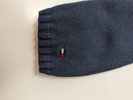 Pull Tommy Hilfiger Femme Rare Col Montant à Pressions - Marine & Blanc M