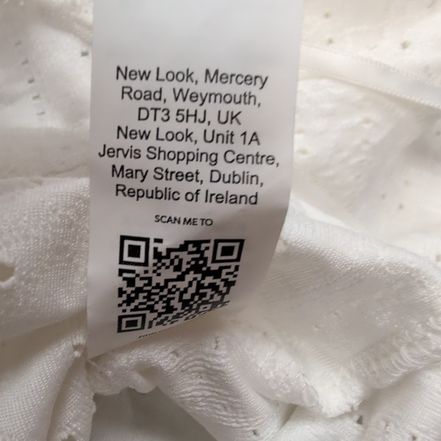 Haut Femme New Look Taille 42 Blanc Dentelle Broderie Manches Bouffantes Neuf