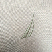 Chemise Nautica M Kaki Unie Logo Ton sur Ton Rayonne Coton Manches Courtes
