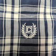 Chemise CHAPS à carreaux bleu marine manches courtes taille L #127e