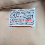 Chemise Western H Bar C Beige Vintage USA Boutons Pression Taille S