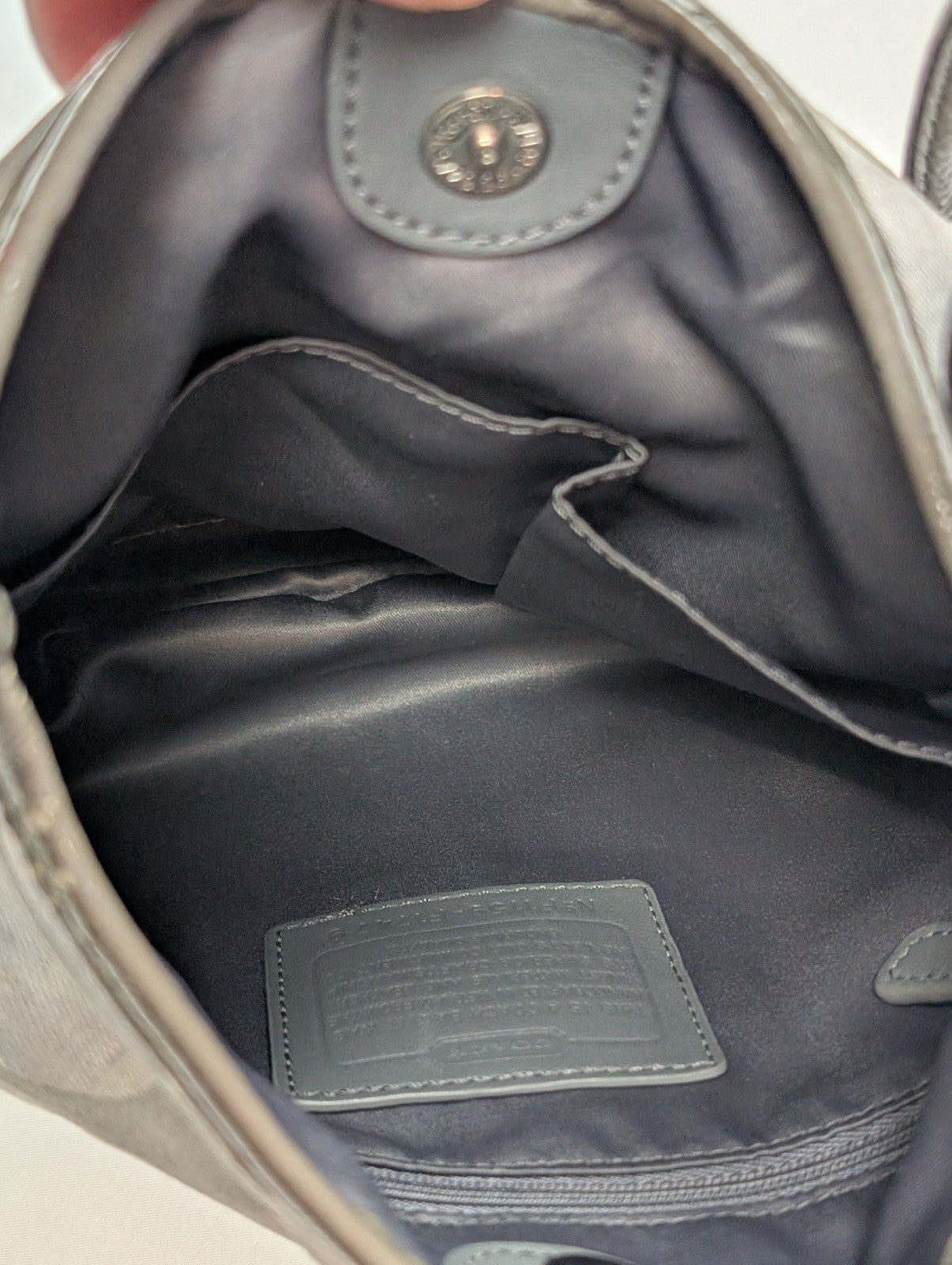 Sac à main Coach Signature gris toile cuir bandoulière