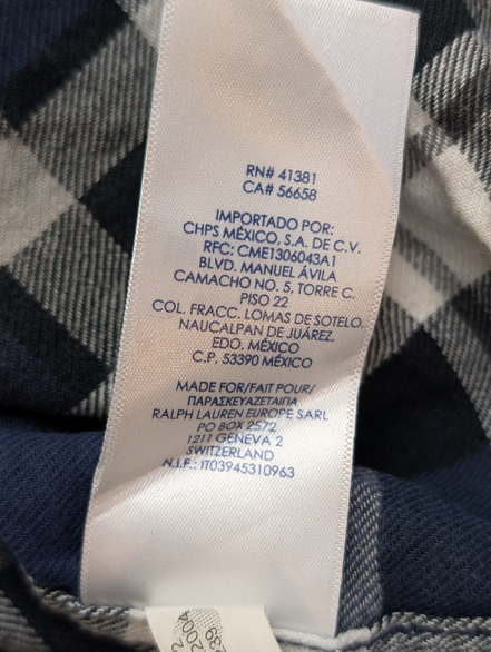 Chemise CHAPS Flanelle Coton T.M - Carreaux Bleu Marine Performance