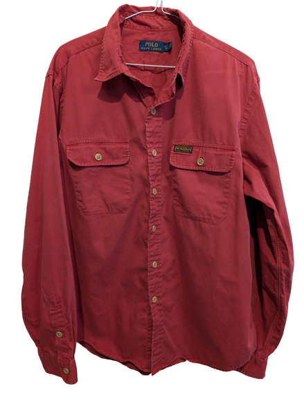 Chemise Polo Ralph Lauren vintage rouge 2 poches taille XL #2619
