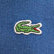 Pull Lacoste L bleu Classic Fit 100% coton col rond logo crocodile brodé