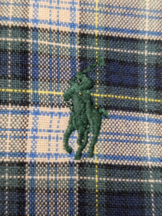 Chemise Ralph Lauren verte et marine à carreaux taille XXL logo vert #2567