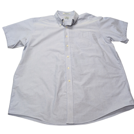 Chemise L.L. Bean bleue unie manches courtes taille XL / XXL Homme