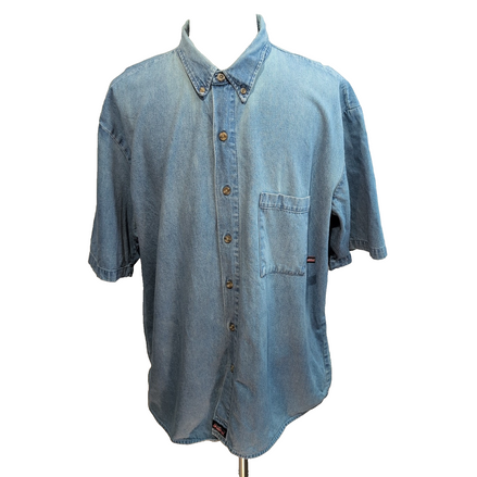 Chemise Dickies 3XL Jean Bleu Logo Workwear Vintage Manches Courtes