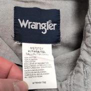 Chemise Wrangler Western Gris XL Pression Vintage 100% Coton