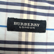 Chemise BURBERRY 100% Coton Bleu Carreaux L XL Logo Brodé Poche Boutonnée